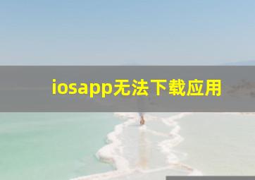 iosapp无法下载应用