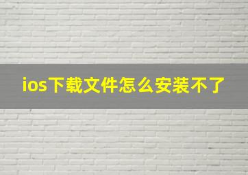 ios下载文件怎么安装不了