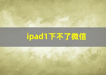 ipad1下不了微信