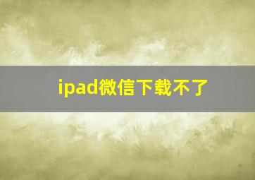 ipad微信下载不了