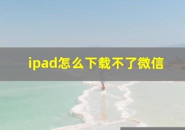 ipad怎么下载不了微信