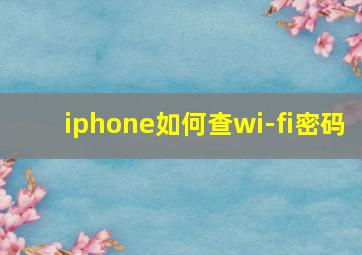 iphone如何查wi-fi密码