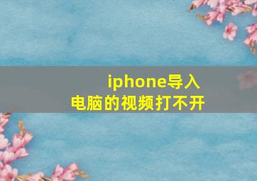 iphone导入电脑的视频打不开