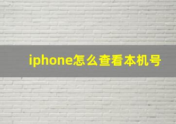 iphone怎么查看本机号