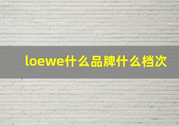 loewe什么品牌什么档次