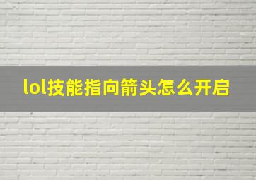 lol技能指向箭头怎么开启