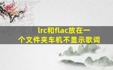 lrc和flac放在一个文件夹车机不显示歌词