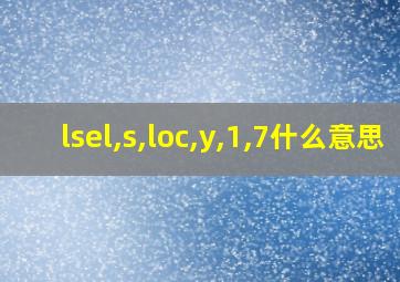 lsel,s,loc,y,1,7什么意思