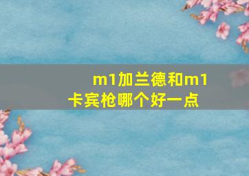 m1加兰德和m1卡宾枪哪个好一点