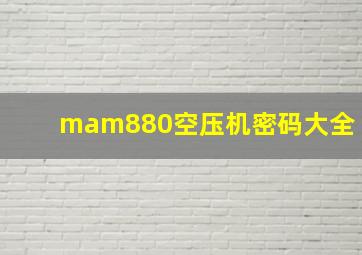 mam880空压机密码大全