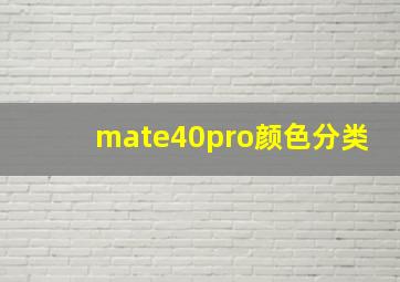 mate40pro颜色分类