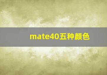 mate40五种颜色