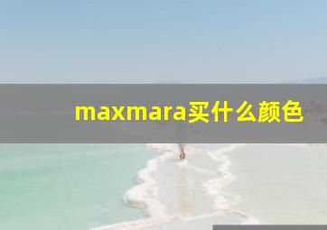 maxmara买什么颜色