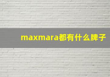 maxmara都有什么牌子