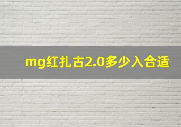 mg红扎古2.0多少入合适