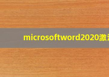 microsoftword2020激活