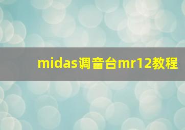 midas调音台mr12教程