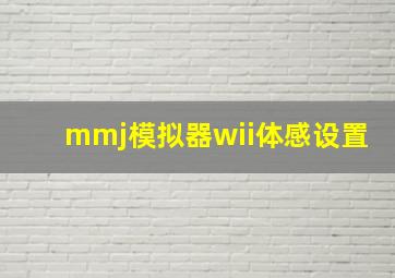 mmj模拟器wii体感设置