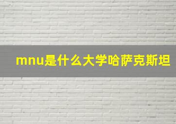 mnu是什么大学哈萨克斯坦