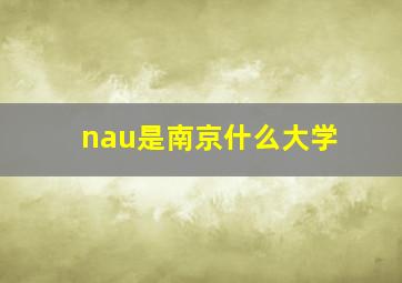 nau是南京什么大学