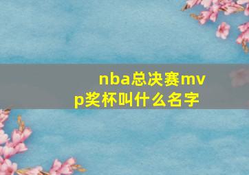 nba总决赛mvp奖杯叫什么名字