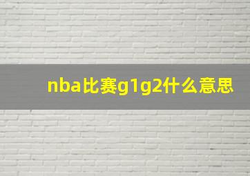 nba比赛g1g2什么意思