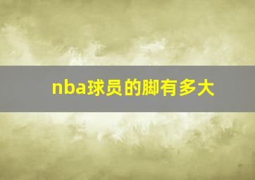 nba球员的脚有多大