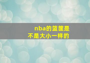 nba的篮筐是不是大小一样的