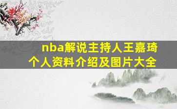 nba解说主持人王嘉琦个人资料介绍及图片大全