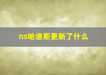 ns哈迪斯更新了什么