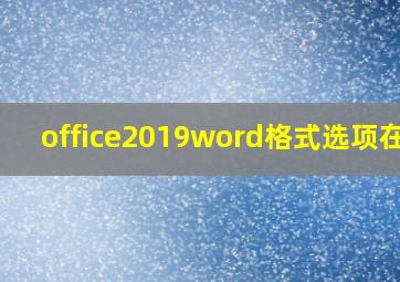 office2019word格式选项在哪