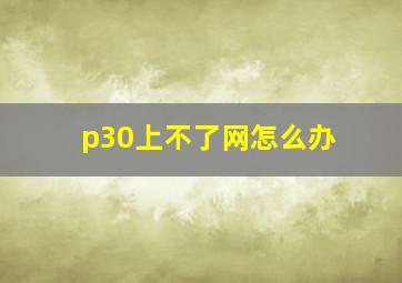 p30上不了网怎么办