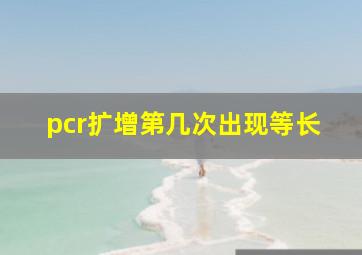 pcr扩增第几次出现等长