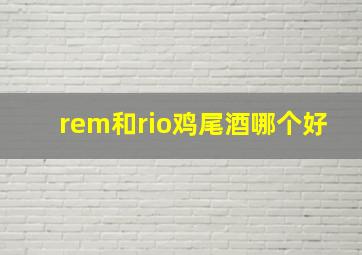 rem和rio鸡尾酒哪个好