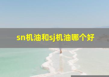 sn机油和sj机油哪个好