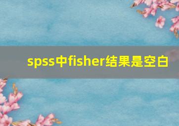 spss中fisher结果是空白