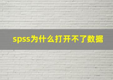 spss为什么打开不了数据