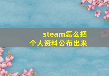 steam怎么把个人资料公布出来