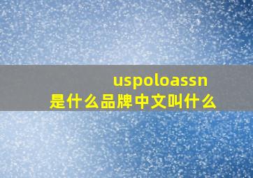 uspoloassn是什么品牌中文叫什么