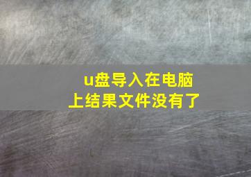 u盘导入在电脑上结果文件没有了