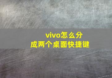 vivo怎么分成两个桌面快捷键