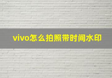 vivo怎么拍照带时间水印