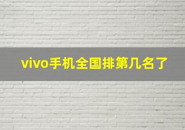 vivo手机全国排第几名了