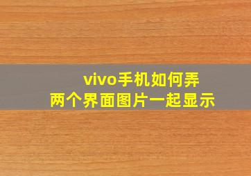 vivo手机如何弄两个界面图片一起显示