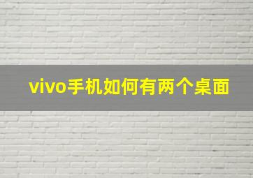 vivo手机如何有两个桌面