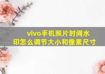 vivo手机照片时间水印怎么调节大小和像素尺寸