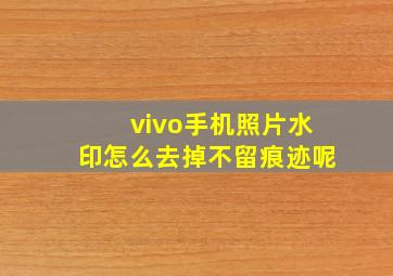 vivo手机照片水印怎么去掉不留痕迹呢