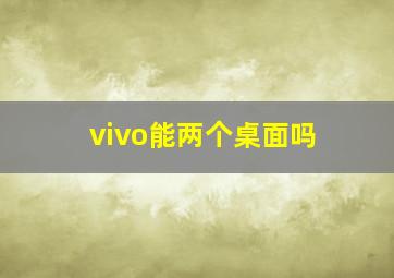 vivo能两个桌面吗