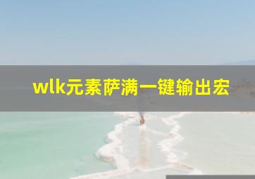 wlk元素萨满一键输出宏