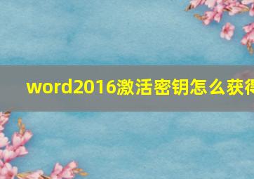 word2016激活密钥怎么获得